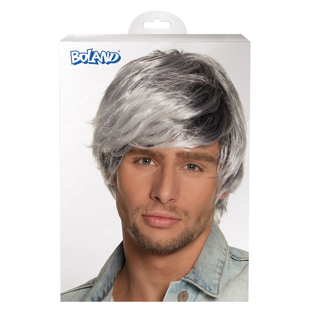 Pruik Tyler zwart/wit