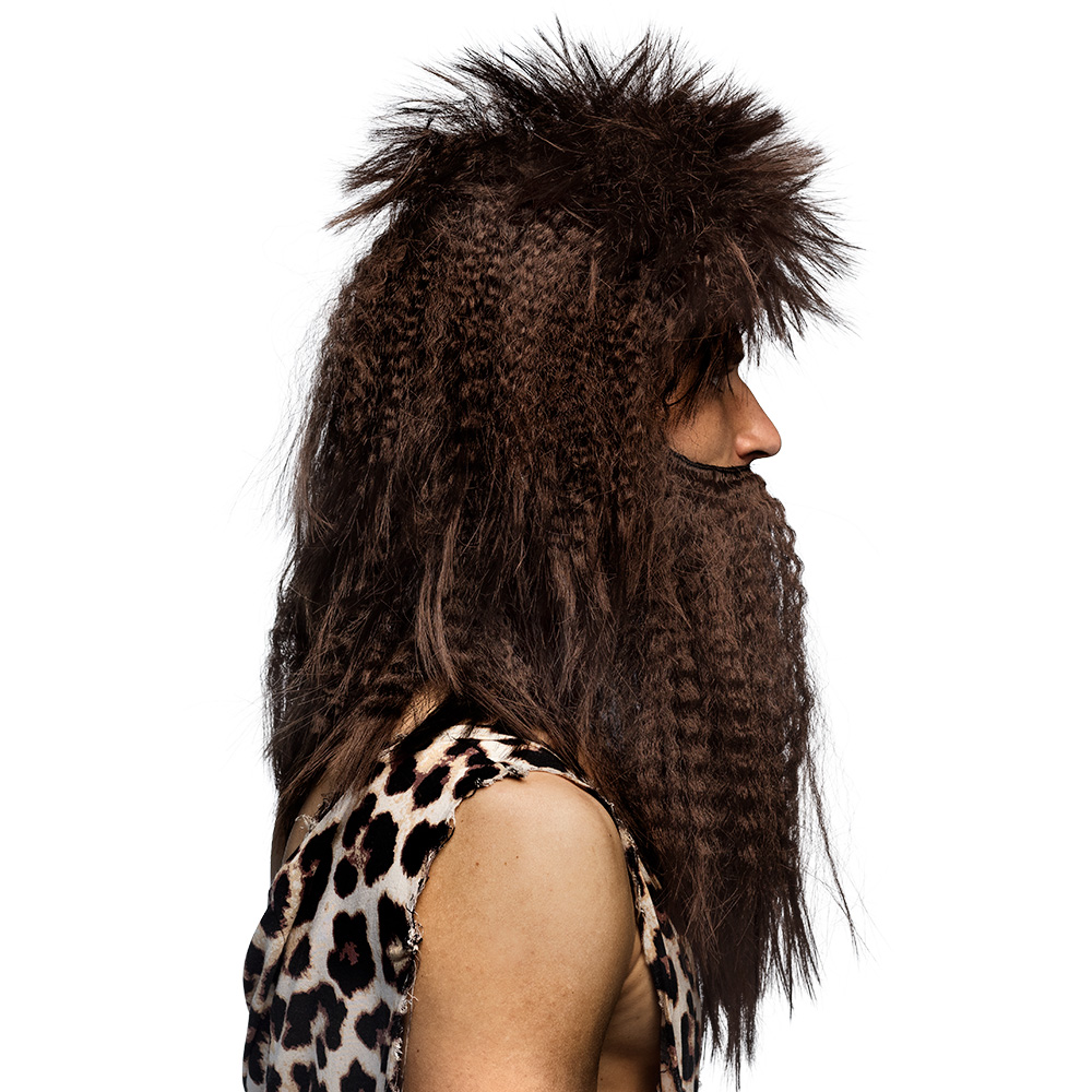 Pruik Holbewoner met baard