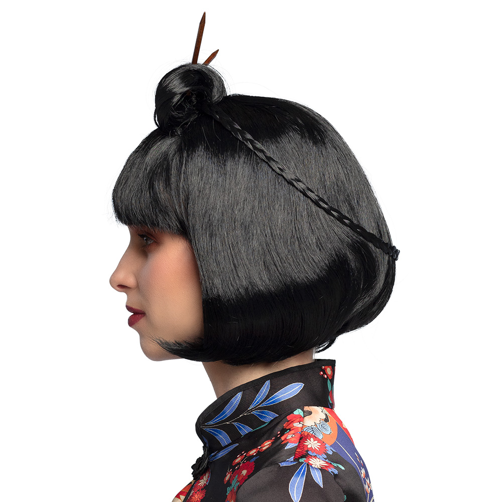 St. Pruik Chinese courtesan met haarstokjes
