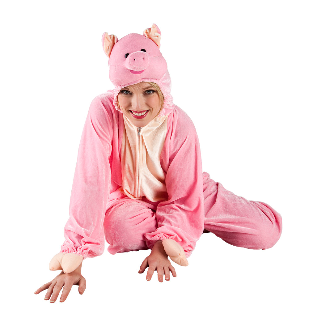 Volwassenenkostuum Varken pluche (max. 1.80 m)