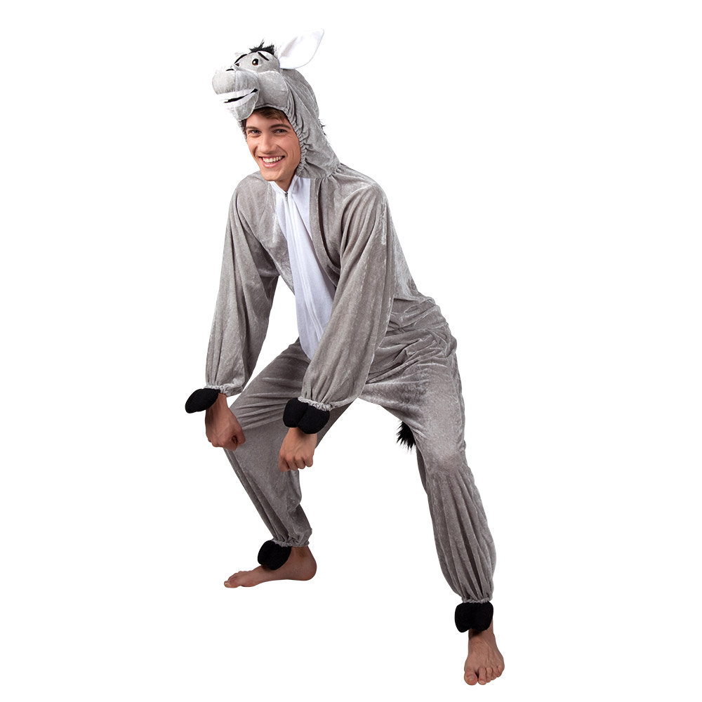 Volwassenenkostuum Ezel pluche (max. 1.80 m)