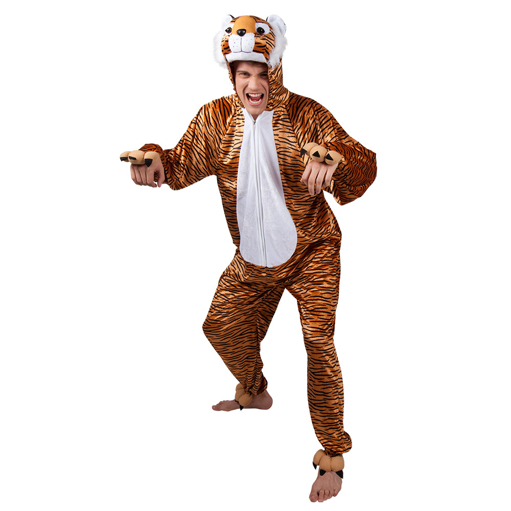 Volwassenenkostuum Tijger pluche (1.95 m)