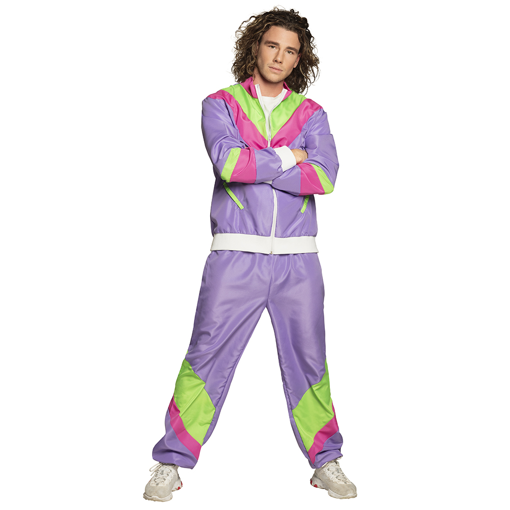 Trainingspak Retro dude paars UV (XL)