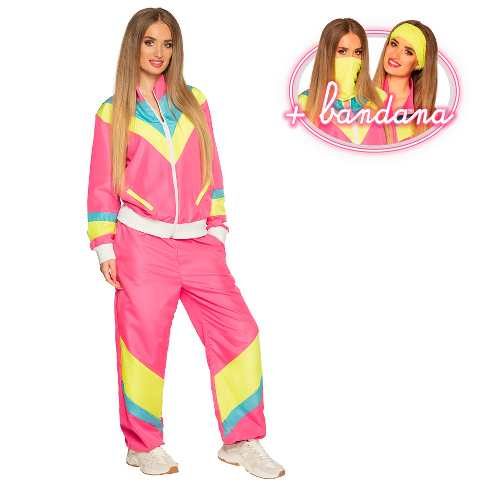 Trainingspak Retro babe neonroze UV (M)
