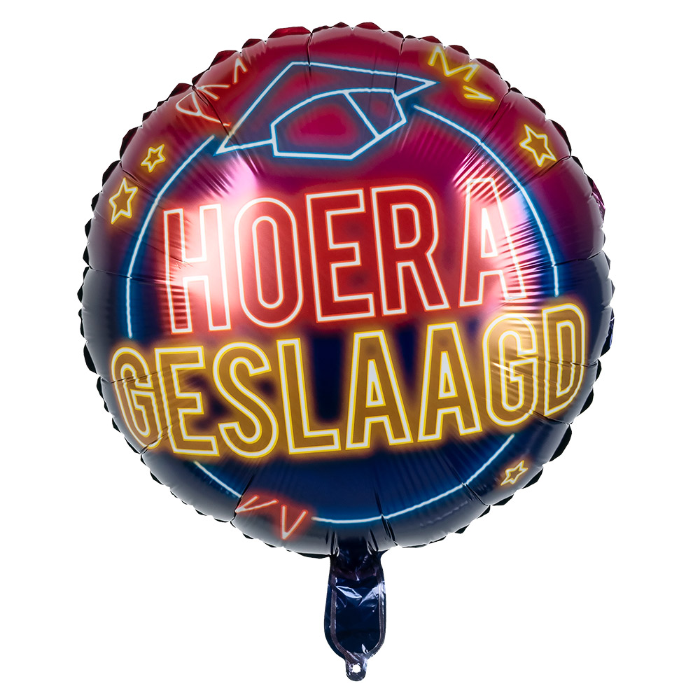 Folieballon 'Hoera geslaagd' dubbelzijdig (45 cm)