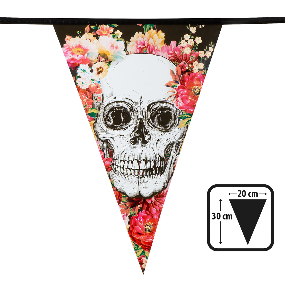 PE vlaggenlijn Day of the dead (30 x 20 cm, 6 m)