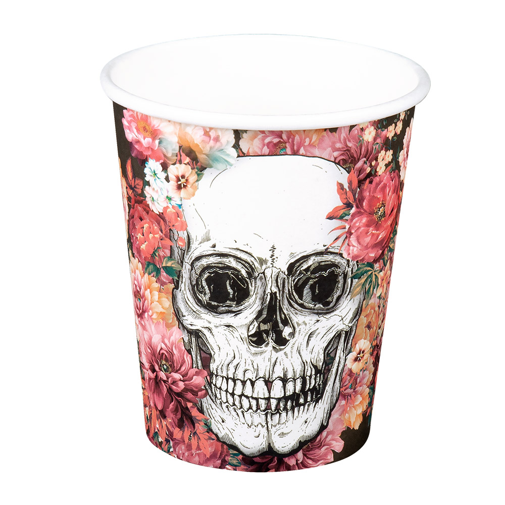 Set 10 papieren bekertjes Day of the dead (25 cl)