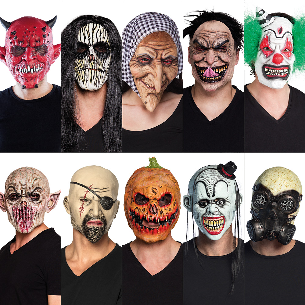 Latex hoofdmasker Halloween 10 ass.