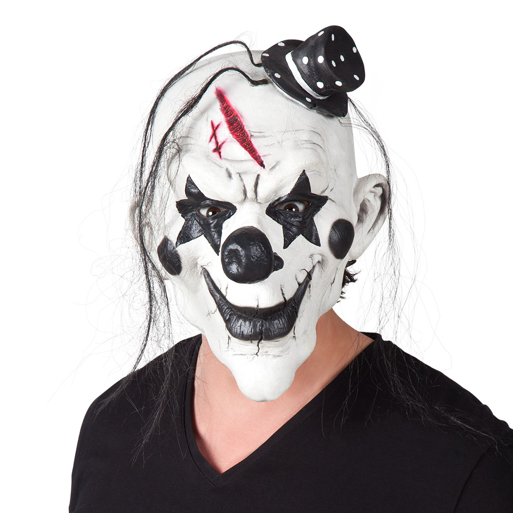St. Latex hoofdmasker Psycho clown met haar