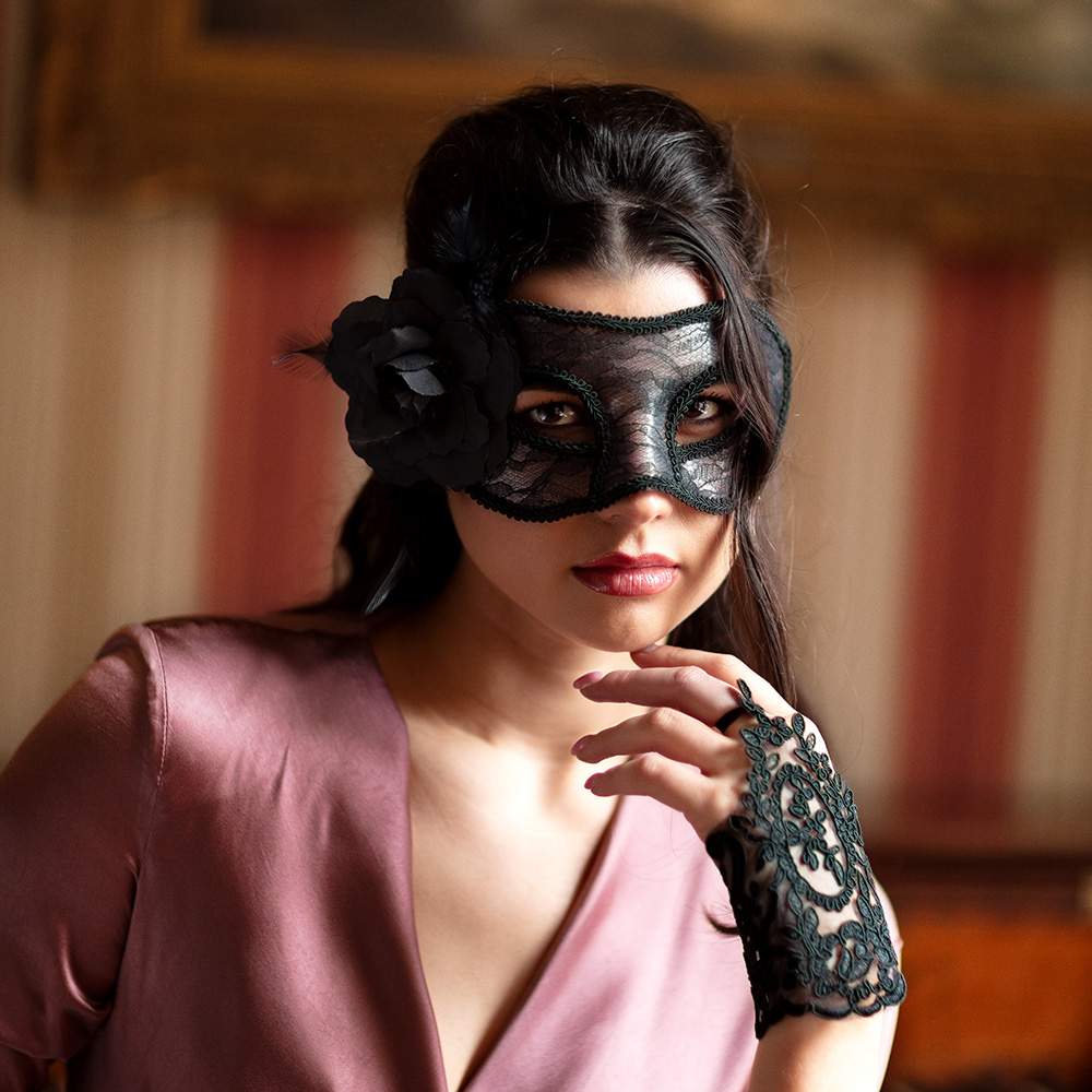 Kanten oogmasker Mystique zwart