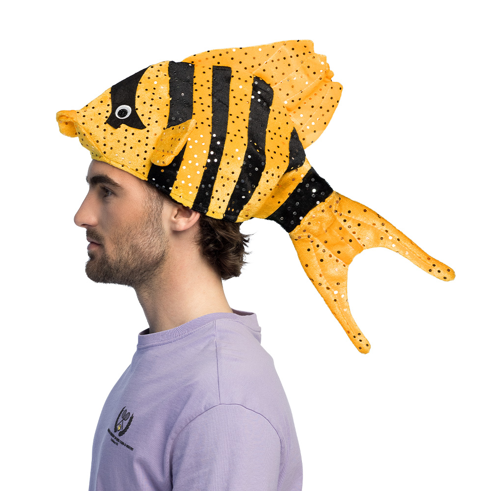 Hoed vis 3 kleuren ass.
