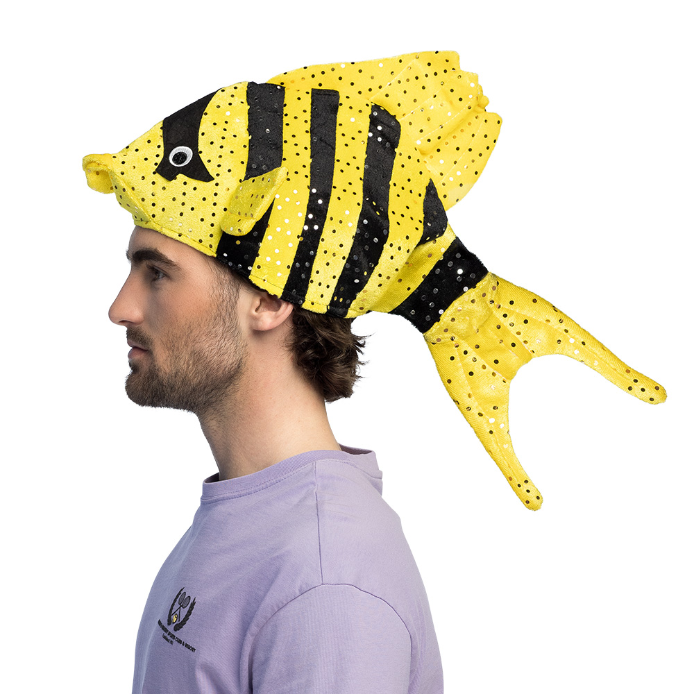 Hoed vis 3 kleuren ass.