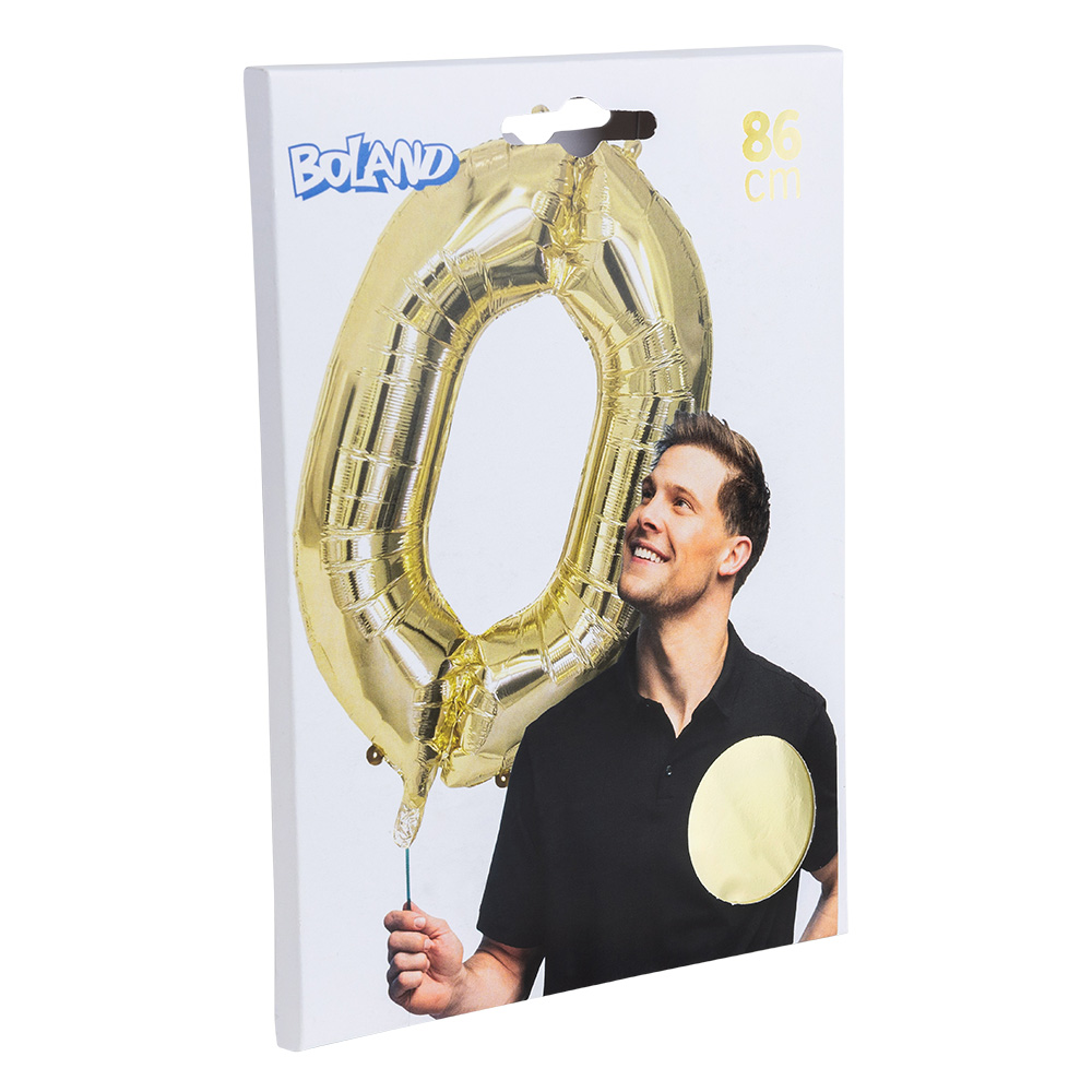 Folieballon '0' goud (86 cm)