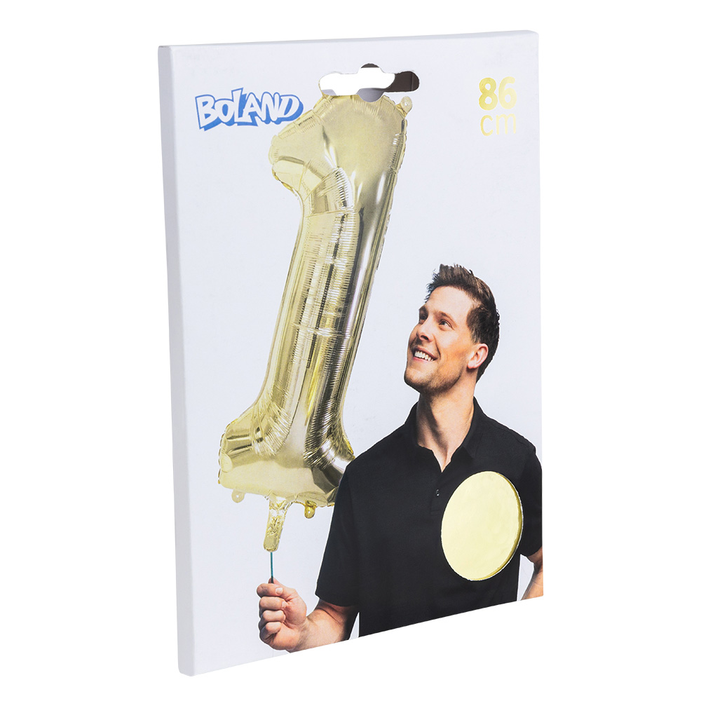 Folieballon '1' goud (86 cm)