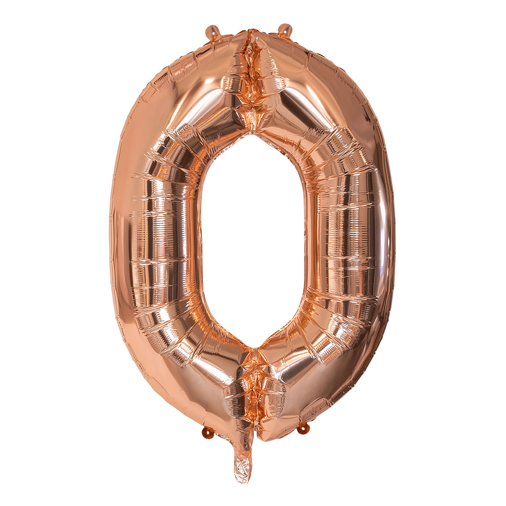 Folieballon '0' roségoud (86 cm)