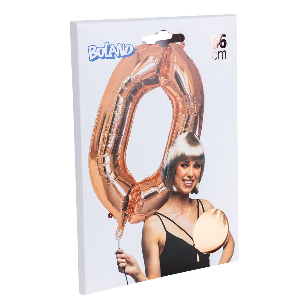 Folieballon '0' roségoud (86 cm)