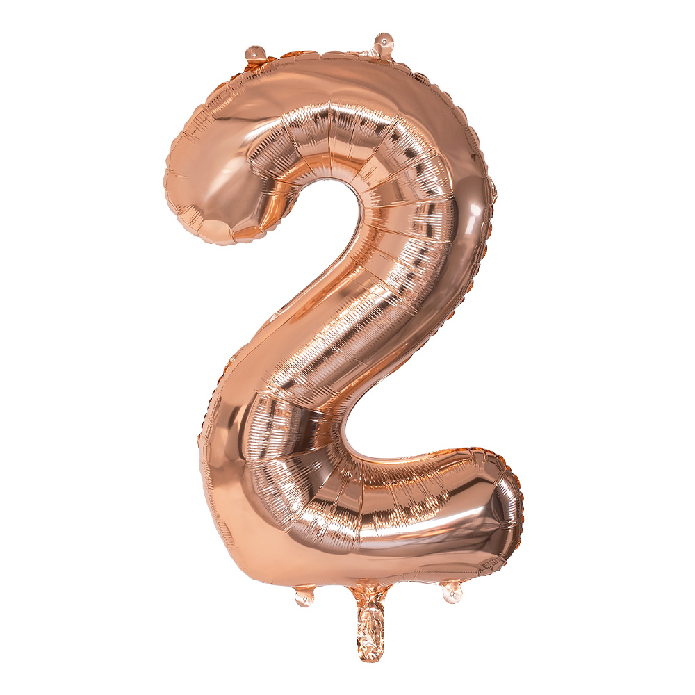Folieballon '2' roségoud (86 cm)
