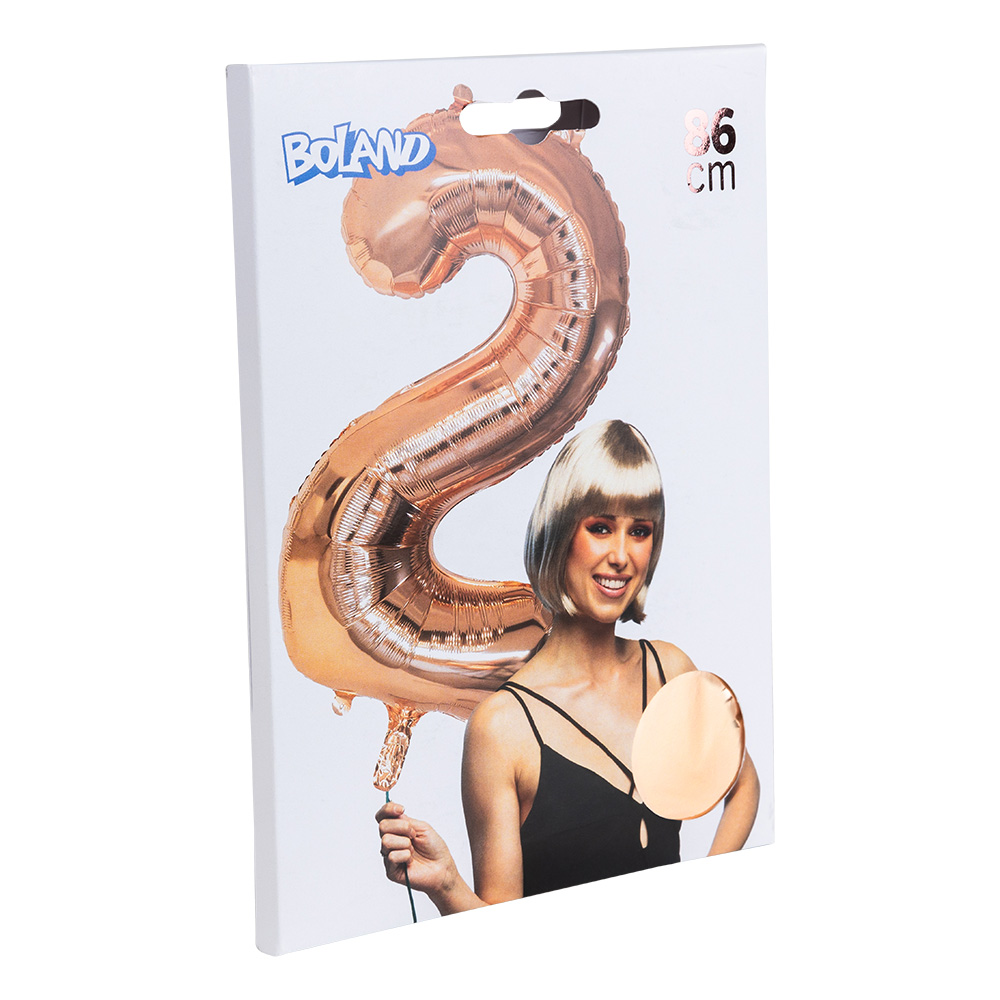 Folieballon '2' roségoud (86 cm)