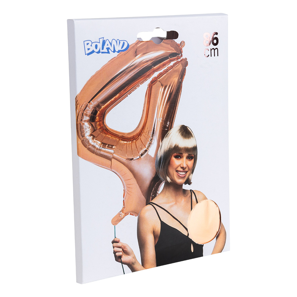 Folieballon '4' roségoud (86 cm)