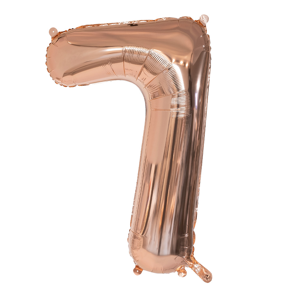 Folieballon '7' roségoud (86 cm)