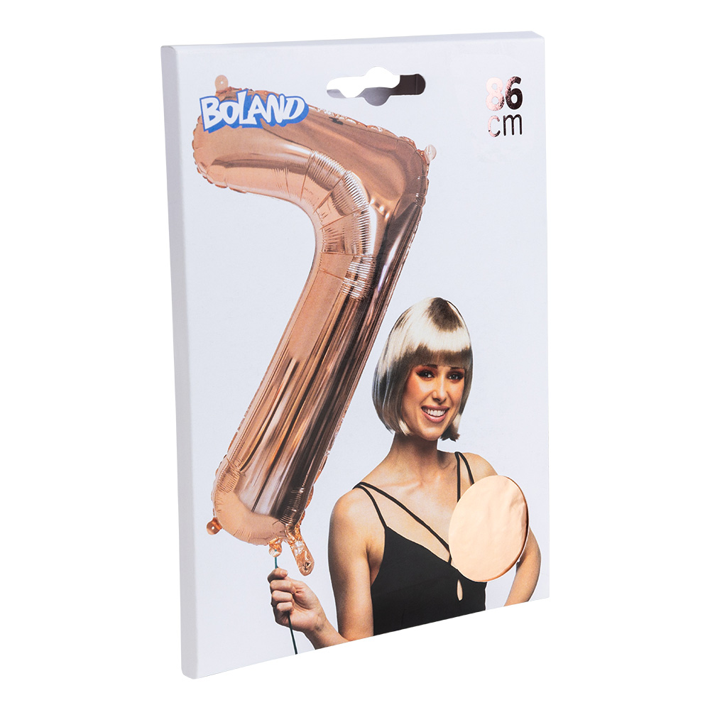 Folieballon '7' roségoud (86 cm)