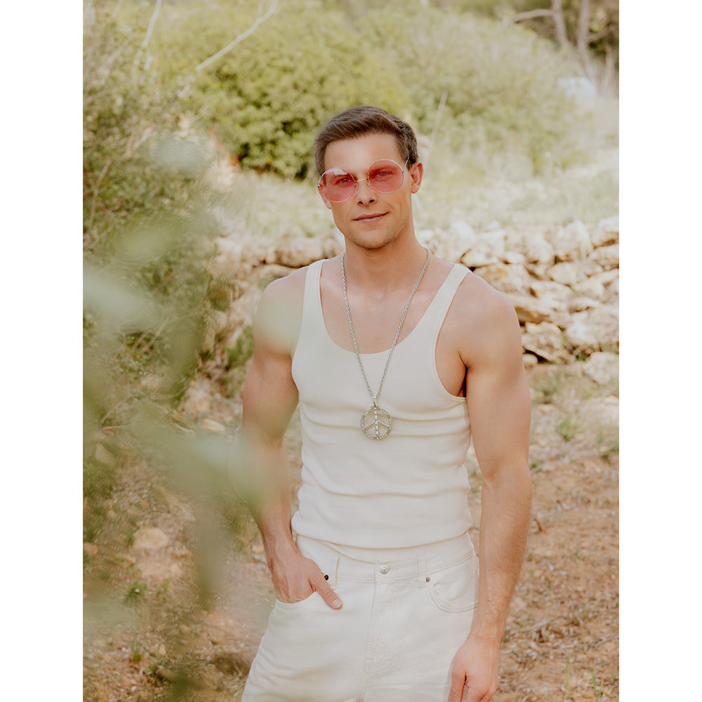 Partybril Hippie XL roze