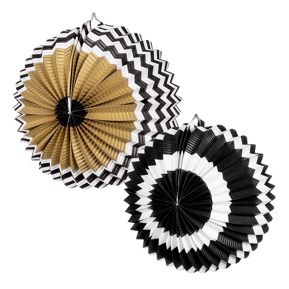 Set 2 papieren ballonlampionnen Party Time (23 cm)