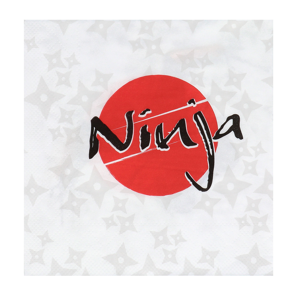 Set 20 papieren servetten 'Ninja' (33 x 33 cm)