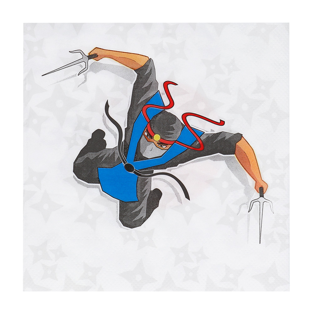 Set 20 papieren servetten 'Ninja' (33 x 33 cm)