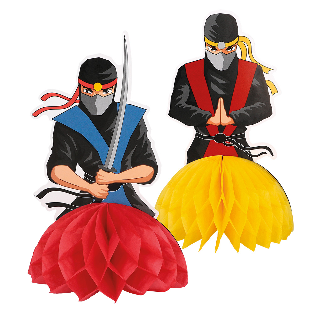 Set 2 tafeldecoraties Ninja (20 x 8,5 cm)