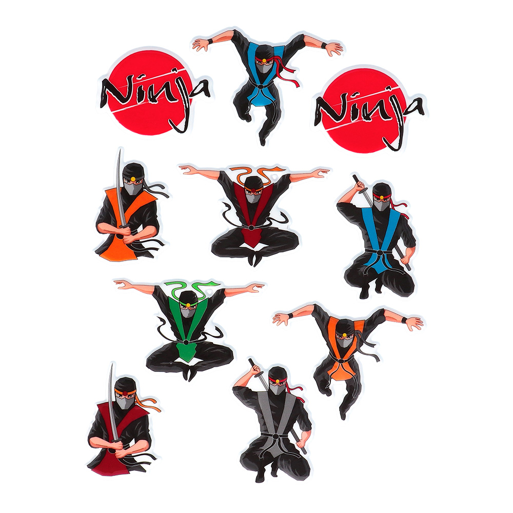 Set 4 stickervellen Ninja (15 x 20 cm)