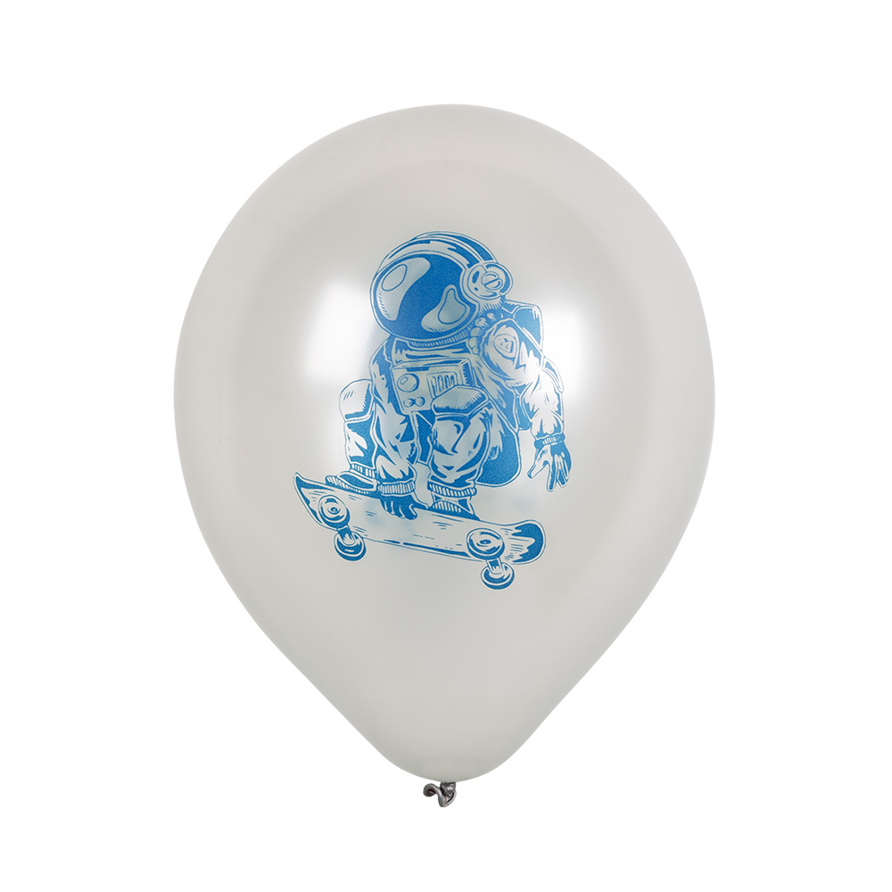 Set 6 latex ballonnen Space dubbelzijdig (Ø 25 cm)