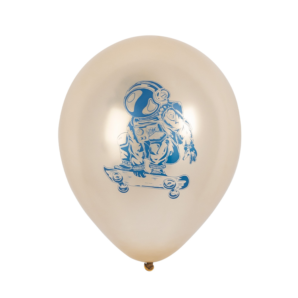 Set 6 latex ballonnen Space dubbelzijdig (Ø 25 cm)