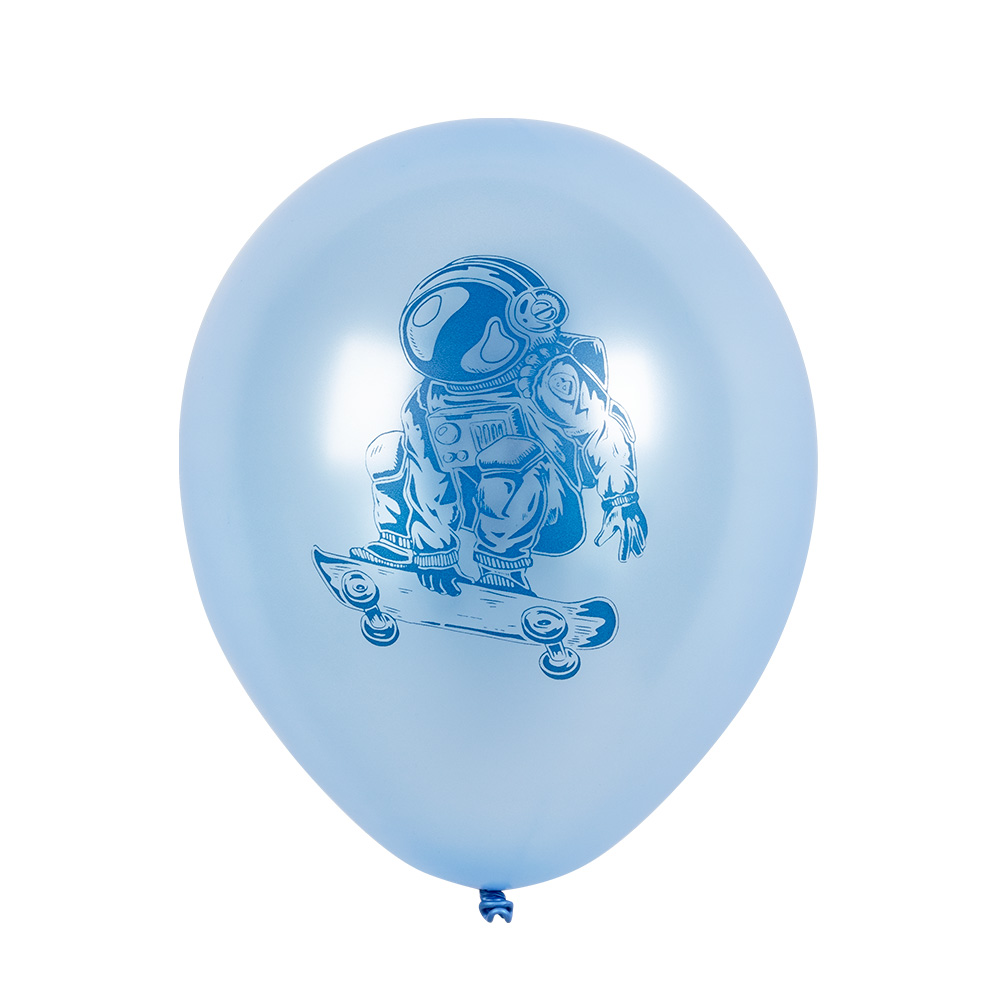 Set 6 latex ballonnen Space dubbelzijdig (Ø 25 cm)