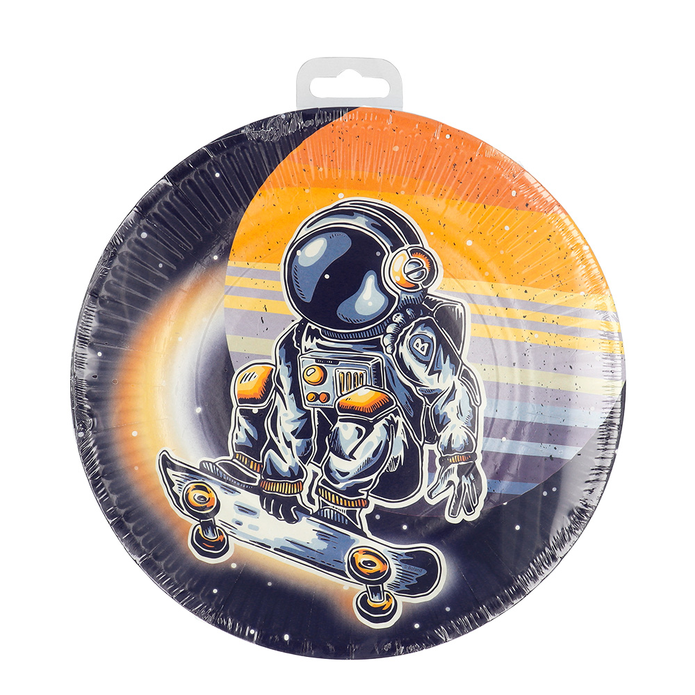 Set 8 papieren bordjes Space (Ø 23 cm)