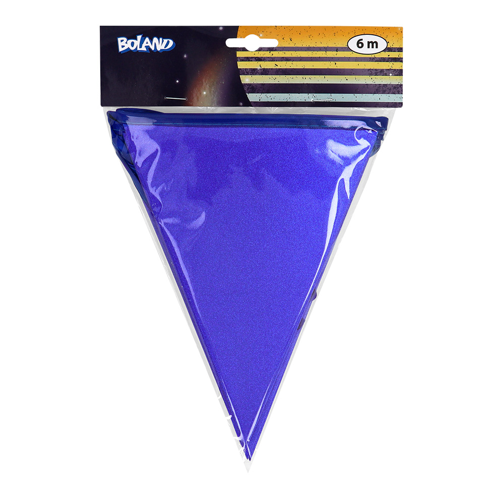 Kartonnen glittervlaggenlijn Space (20 x 16 cm)(6 m)