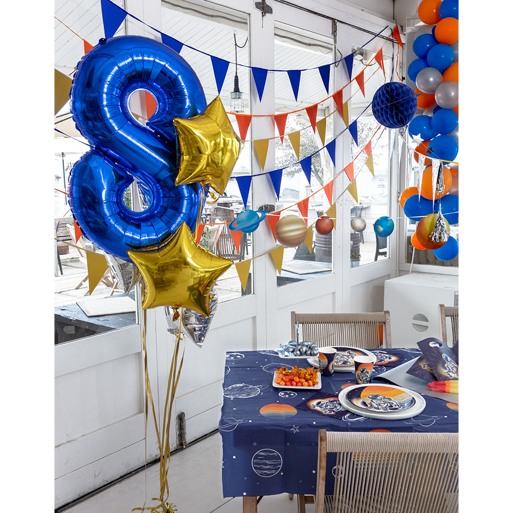 Kartonnen letterslinger Space 'Happy birthday' (2,5 m)