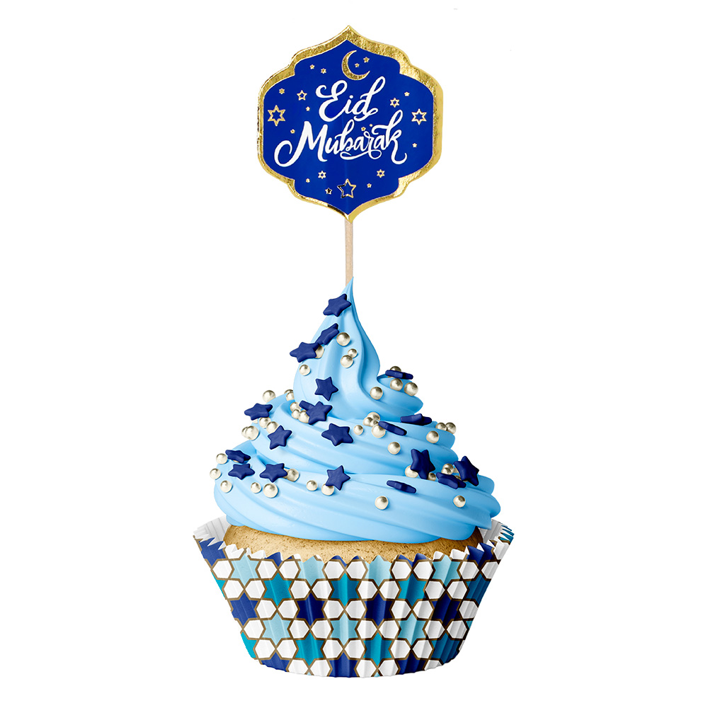 Cupcake set 'Eid Mubarak' (20 cupcakevormpjes, 20 cocktailprikkers)