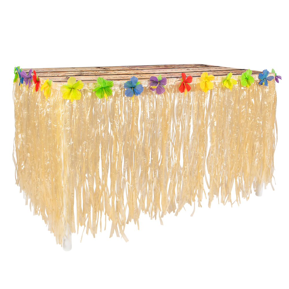 Hawaïaanse tafelrok naturel (75 x 300 cm)