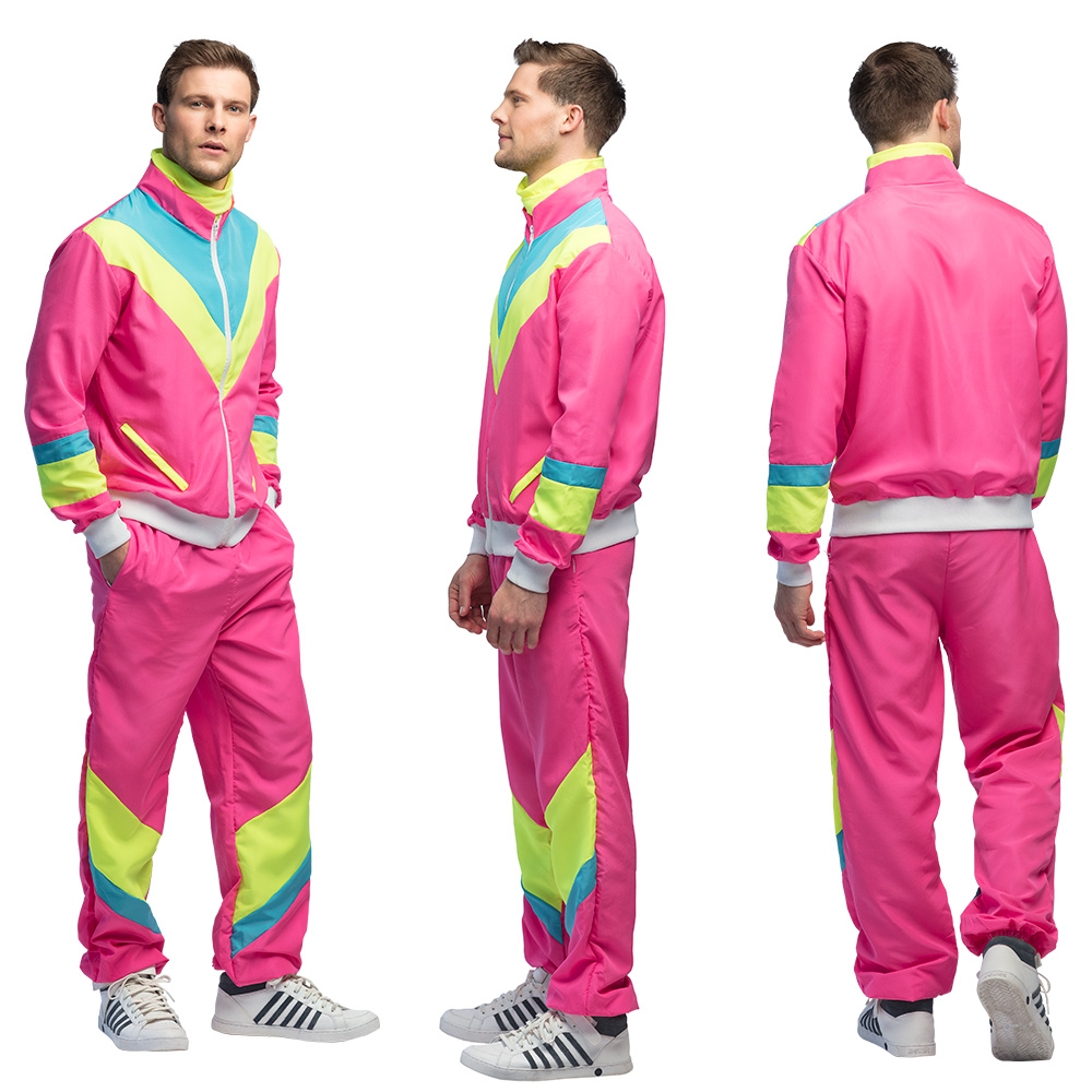 Trainingspak Retro dude neonroze UV (M)