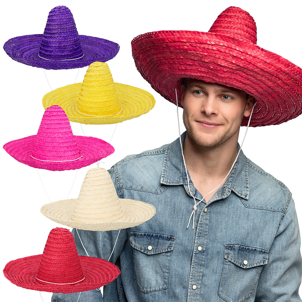 Sombrero Puebla 5 kleuren ass. (Ø 49 cm)