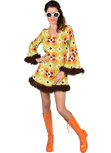 Jurk 70's Green Circles XXL