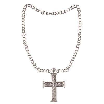 Halsketting met kruis zilver