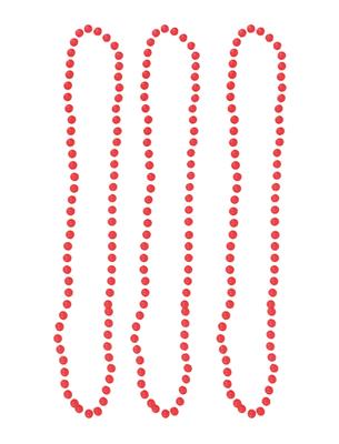 3 halskettingen fluo roze 40 cm