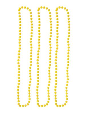 3 halskettingen fluo geel 40 cm