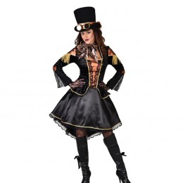 Steampunk Jurk Zwart Goud