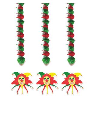 3 Spiraalhangers rood geel groen