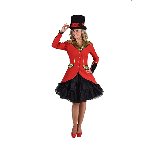 Hoge hoed zwart met rood