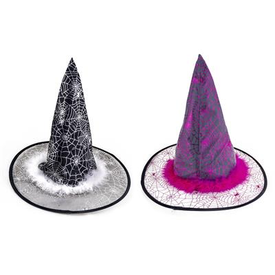Heksenhoed spinnenweb glitter 2 kleuren