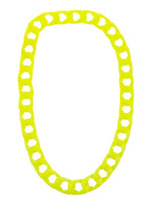 Halsketting met grote schakels fluo geel